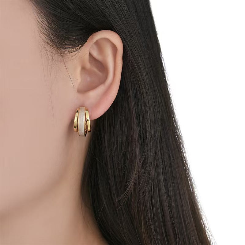 Ivory Trio Hoop earrings