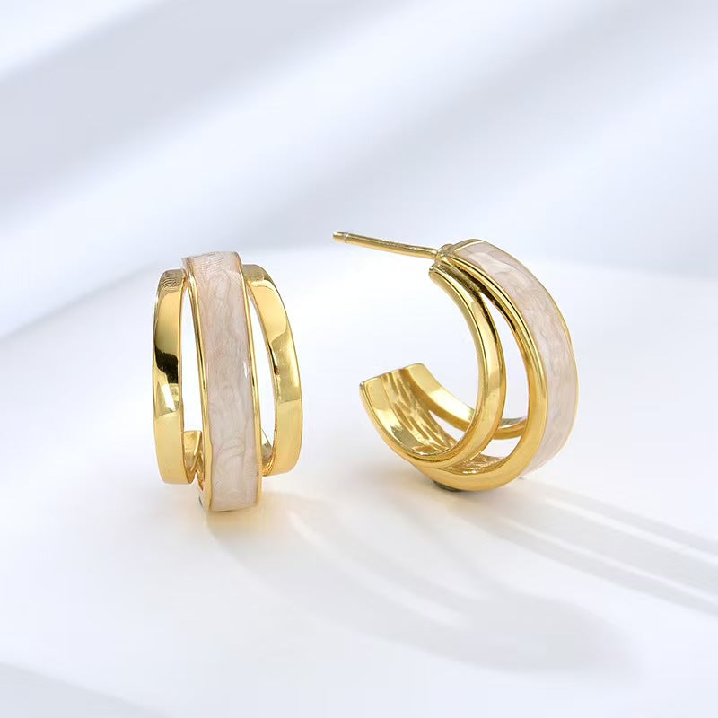 Ivory Trio Hoop earrings