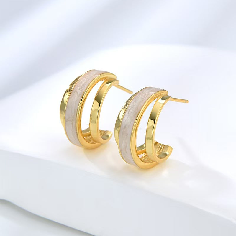 Ivory Trio Hoop earrings