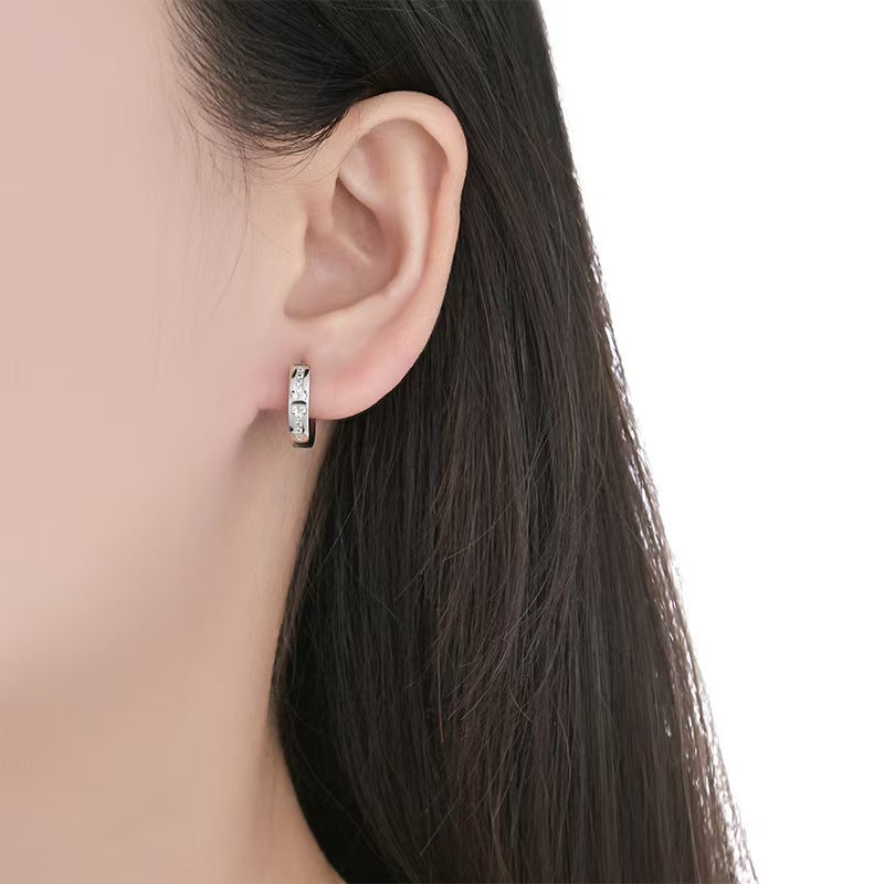 Cross Huggie Earrings