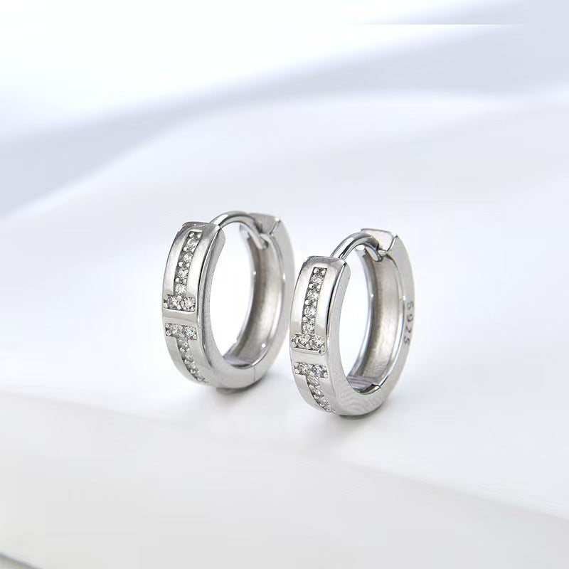 Cross Huggie Earrings