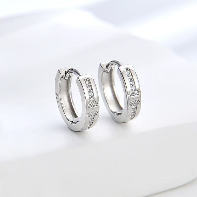 Cross Huggie Earrings