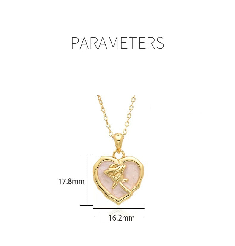 Heart & Rose Necklace