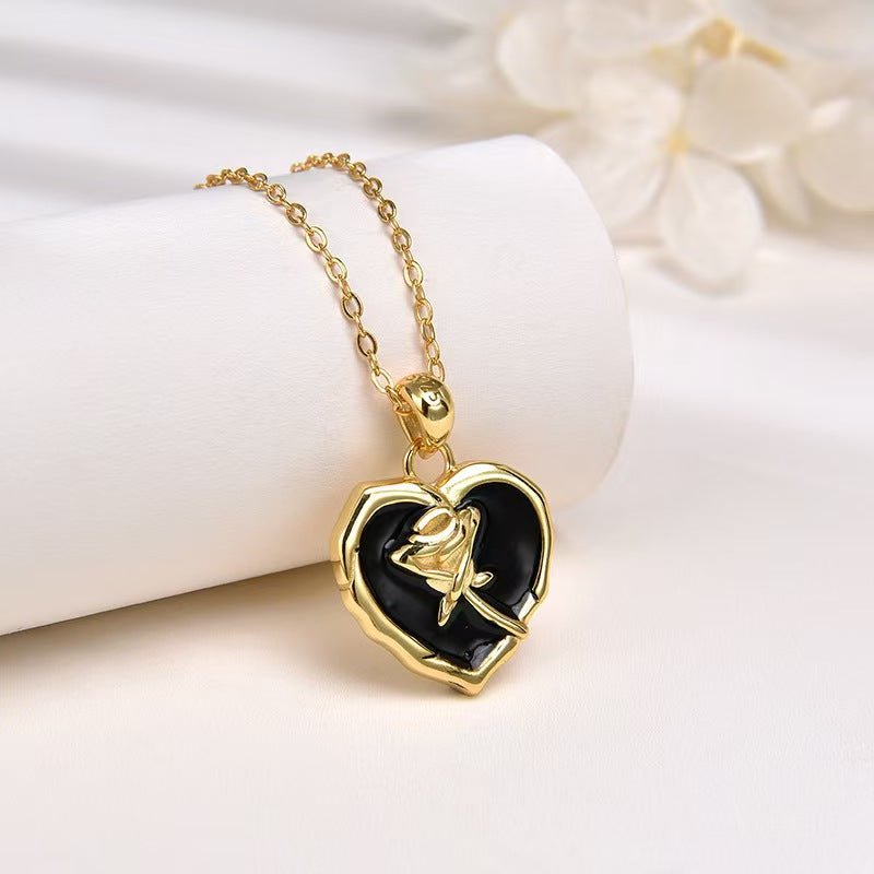 Heart & Rose Necklace