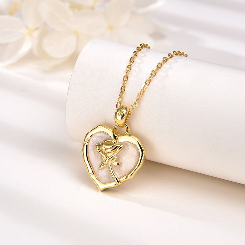 Heart & Rose Necklace