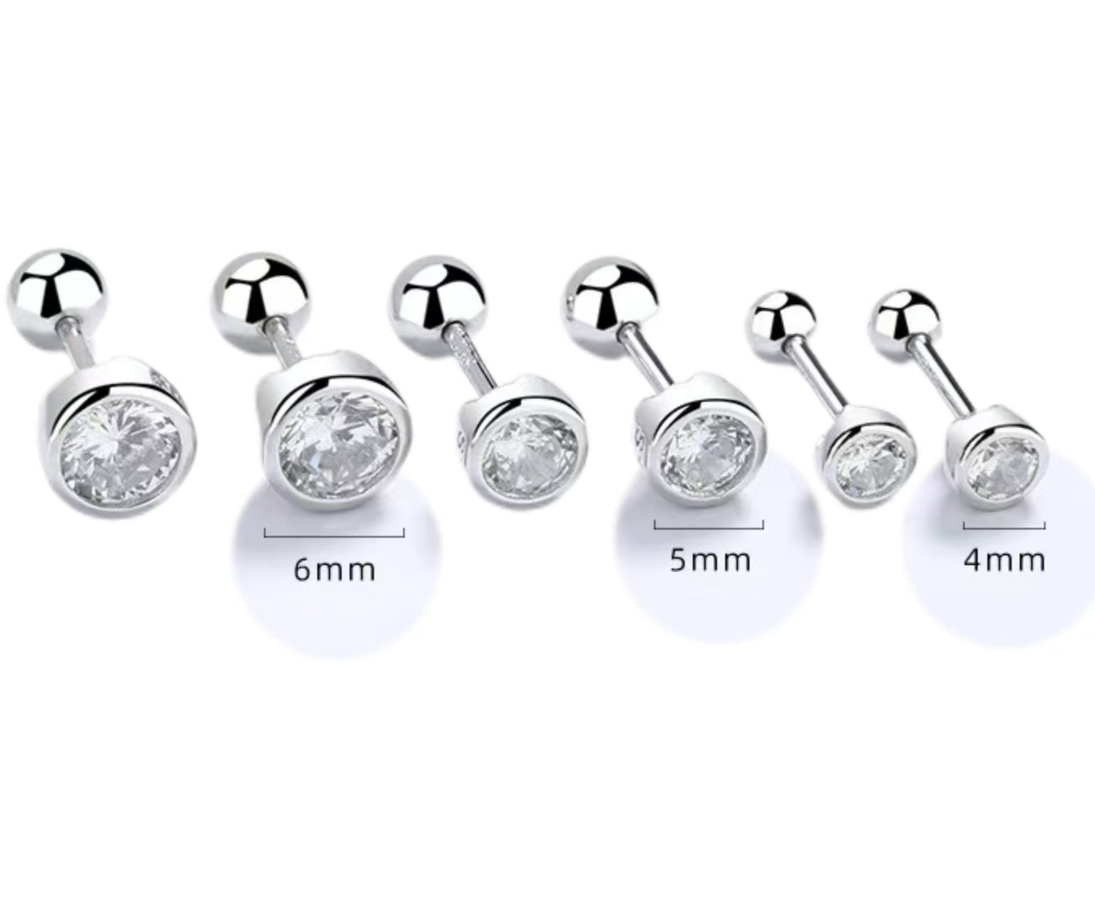 Classic Round Zircon Bezel Stud Earrings