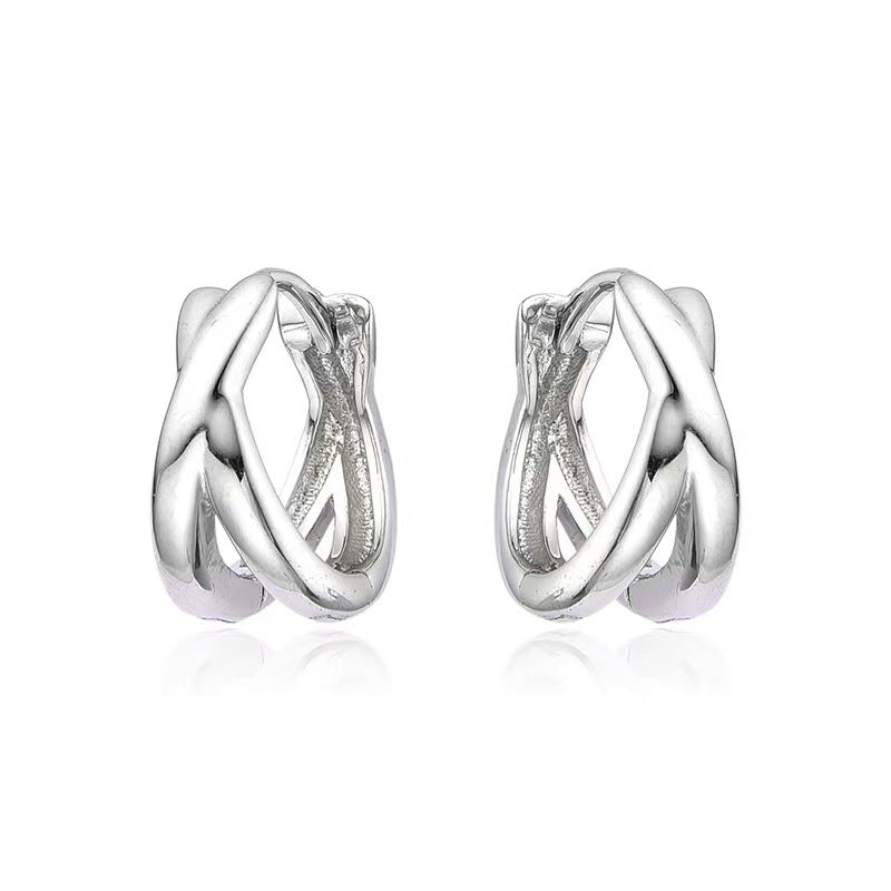 'X' double Huggie Earring