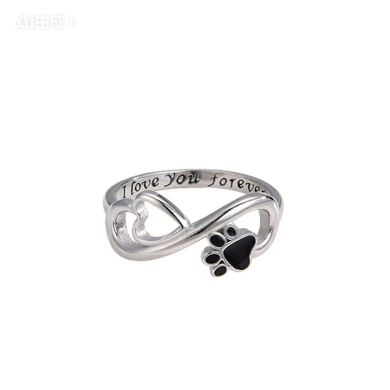 Infinite Heart Paw Ring