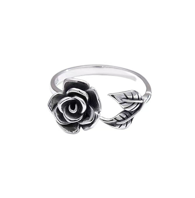 Thai Silver Rose Open Ring