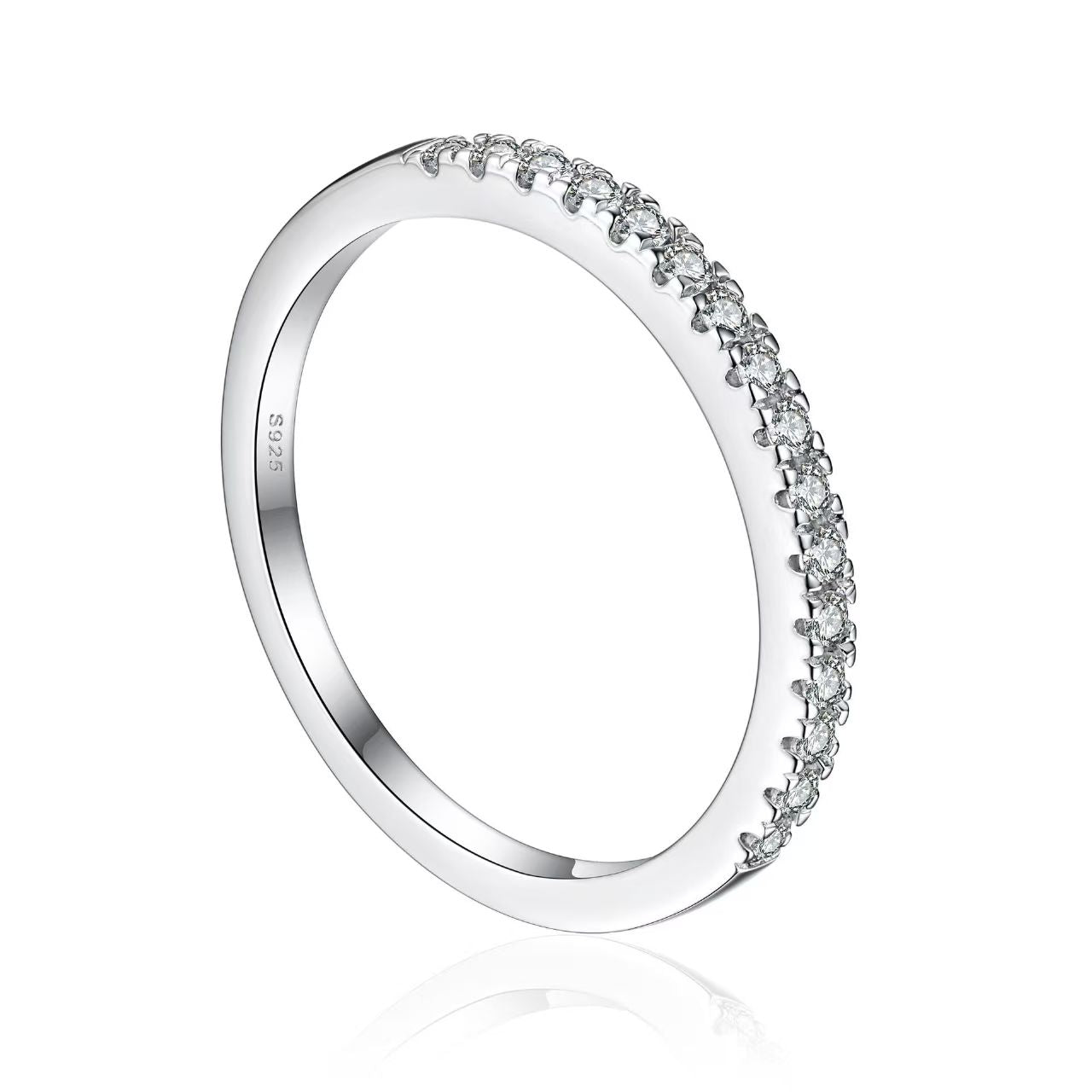 Pave Half Eternity Ring