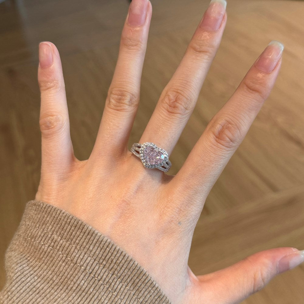 'Sweet' Pink Heart Ring