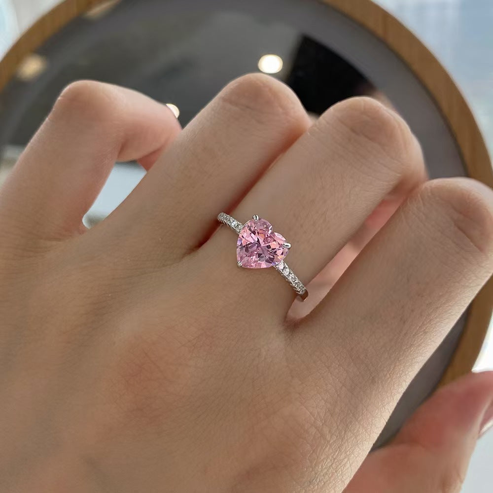 'Love' Ring Pink Heart