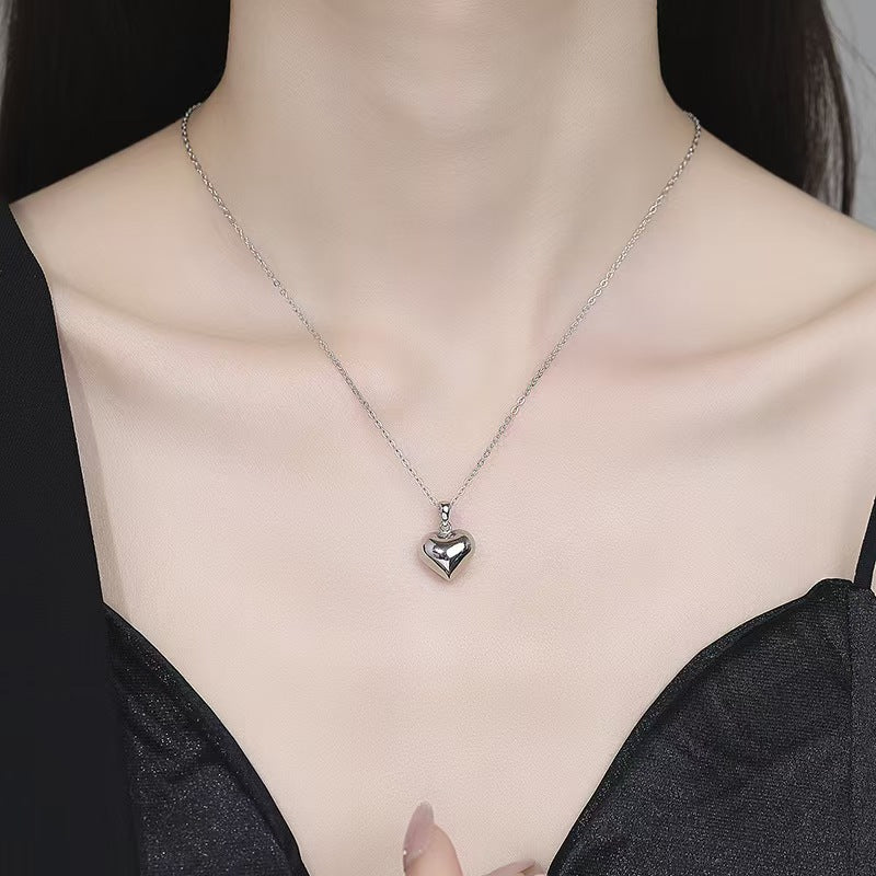 Heart Pendant Necklace Polished