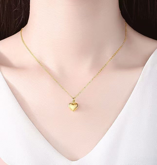 Heart Pendant Necklace Polished