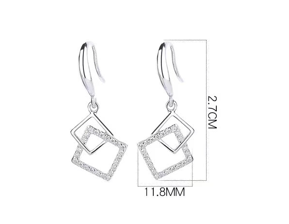 Linked Square Geometric Earrings