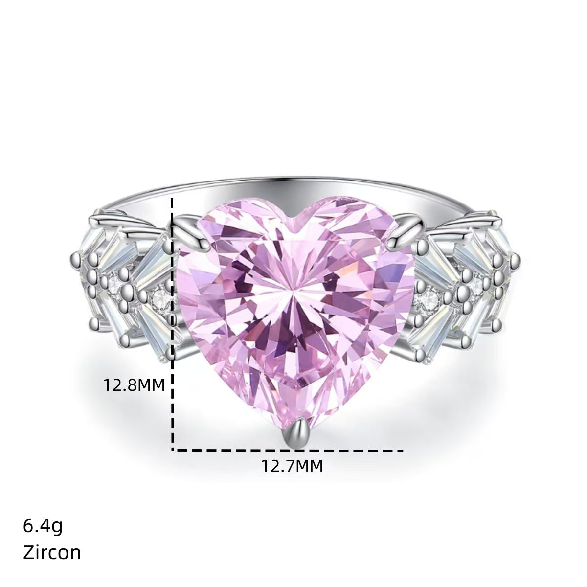 'Blossom' Ring Pink Heart
