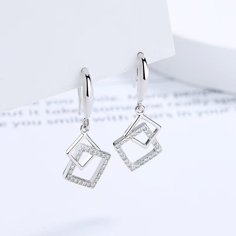 Linked Square Geometric Earrings