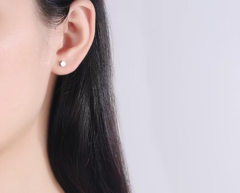 Screw Back Stud Earrings Cylindrical