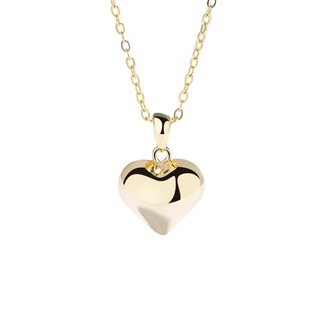 Heart Pendant Necklace Polished