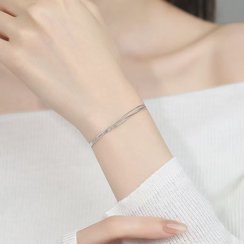 Snake Chain Bracelet stacked